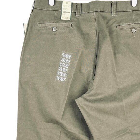 St. Johns Bay Men Vintage Casual Taupe Pants W38 L29 Relaxed Fit 100% Cotton NWT - Picture 5 of 12